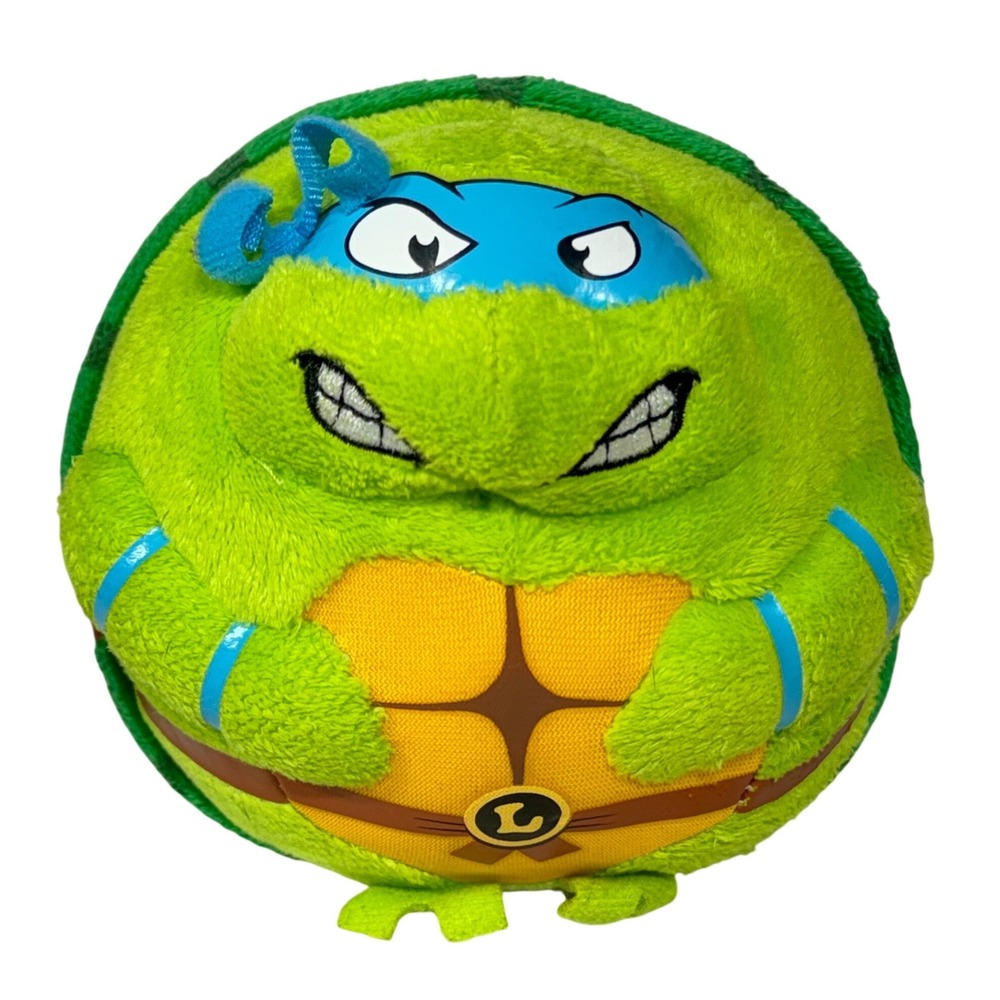 Ty Beanie Ballz Leonardo TMNT Plush Round Stuffed Toy 5 inch Green Blue